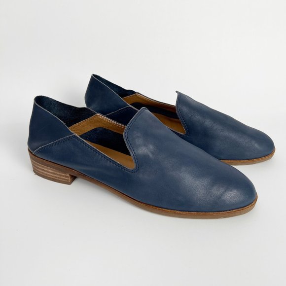 Lucky Brand Cahill Leather Loafer Flats Slip On Mule Sandals Fold Down Back Heel - Picture 8 of 15